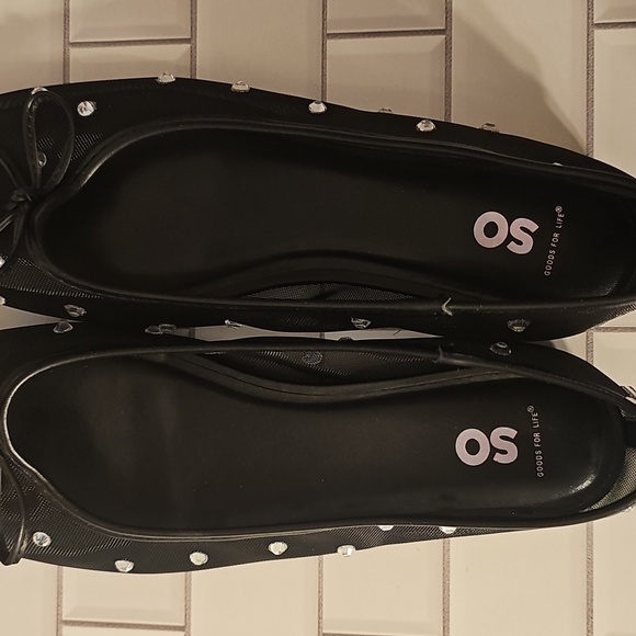 SO Black Gem Stone Polka Dot Women's Flats - Picture 3 of 6